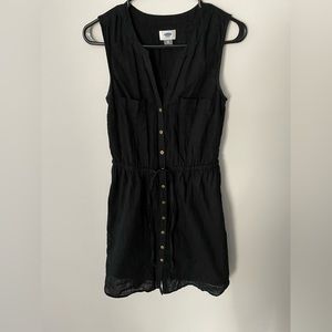 Old Navy black linen button up summer dress